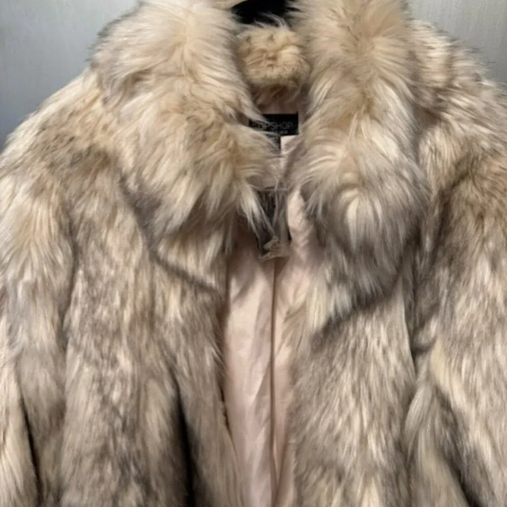 1970s Retro Vintage Inspired 'Leah' Faux Rabbit Fur Coat - Picture 8 of 16